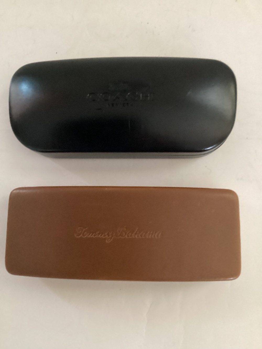 Coach (black) and Tommy Bahama (tan) Eyeglasses Cases